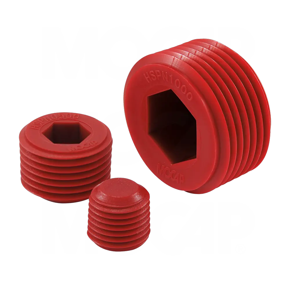 qty400 Push-in Plugs for SAE and NPT Threads Push in Plug for 1-5/16 SAE Or 1 NPT Threads LDPE Red MOCAP PIP1313RD1