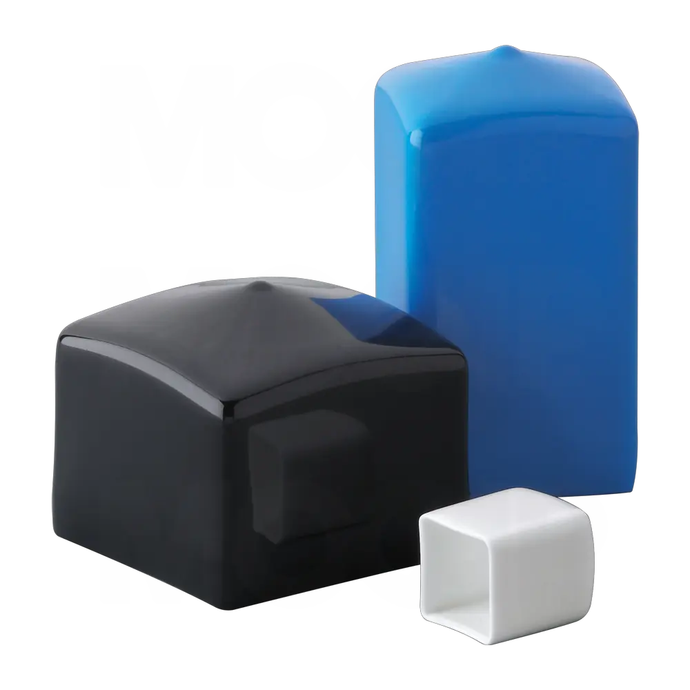 BLACK VINYL Square Cap covers the end of a 2" Square Tube 